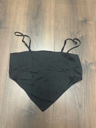 Crop top Seide schwarz neu