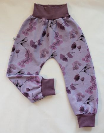 Sweat Pumphose mit Blumen/Lila - Gr.92/98 - NEU