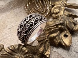 XL Ring 925 Silber balinesische Silberschmiede Arbeit 59