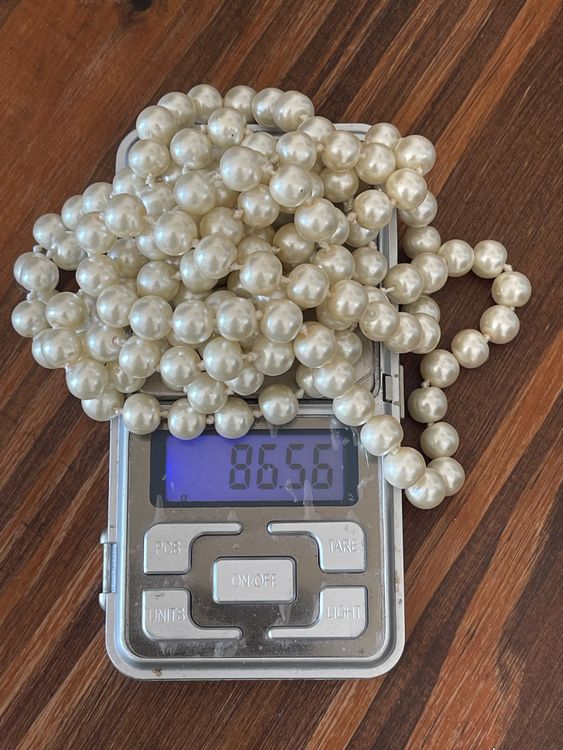 Collier Vintage Ancien Avec Perles Naturelles Véritables 6.8 Mm - Occasion