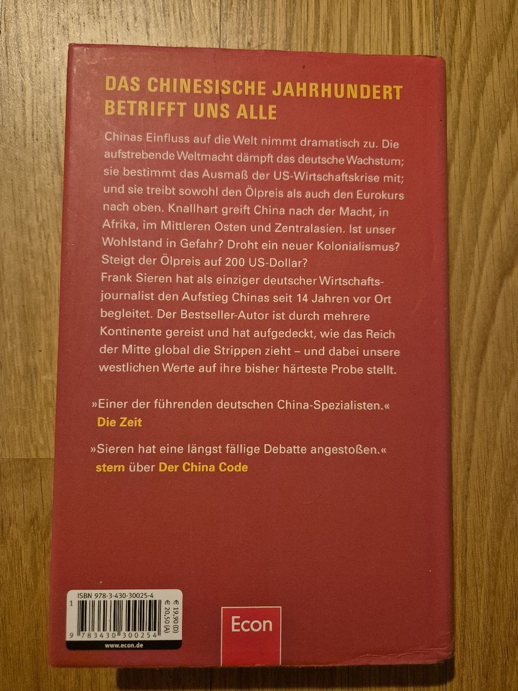Libri: Der China Schock - Frank Sieren – Usato da Bern venduto da miruslav 1