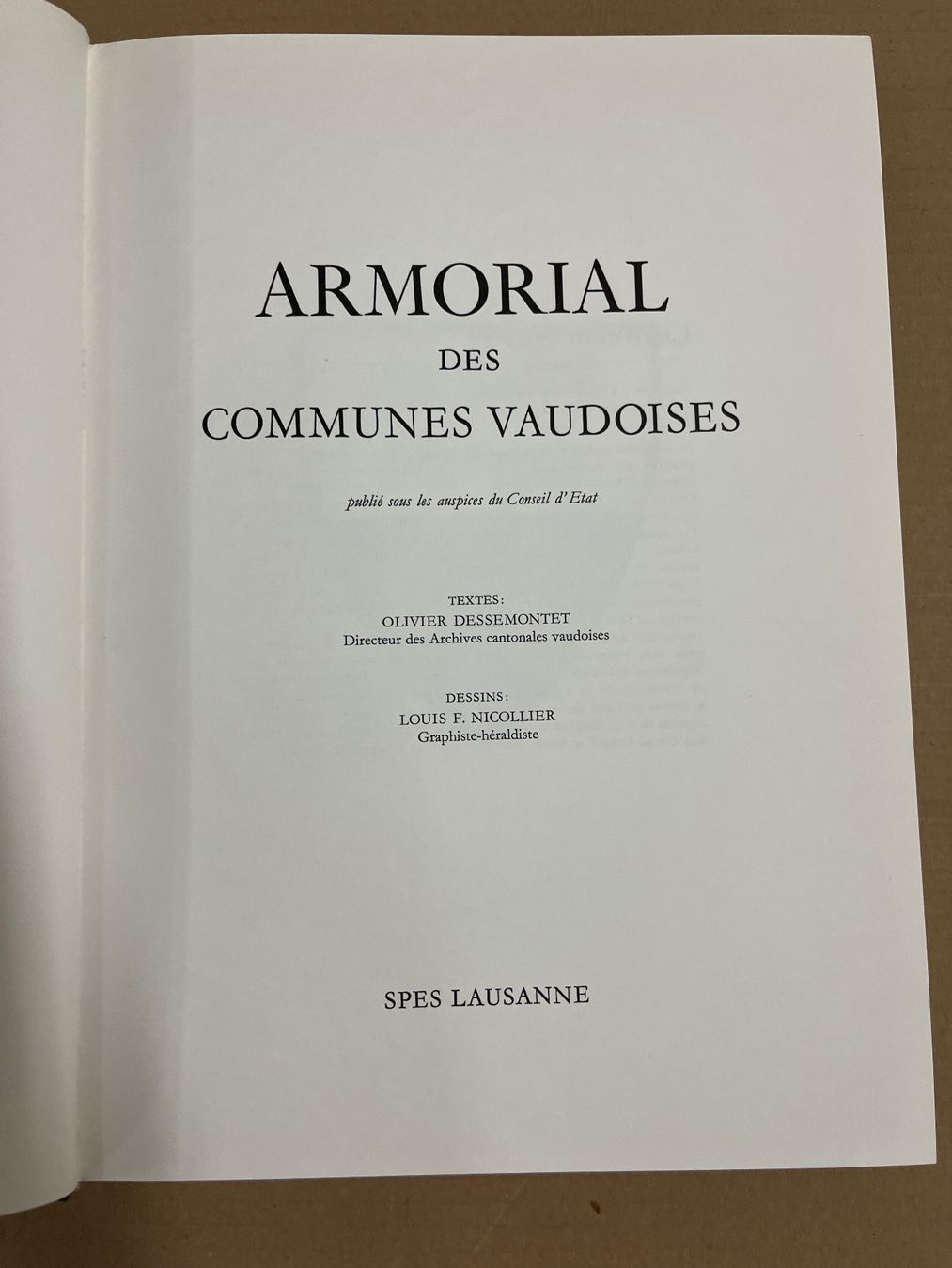 Bücher: Livre des armorial des communes vaudoise – Gebraucht aus lausanne von esploras 1
