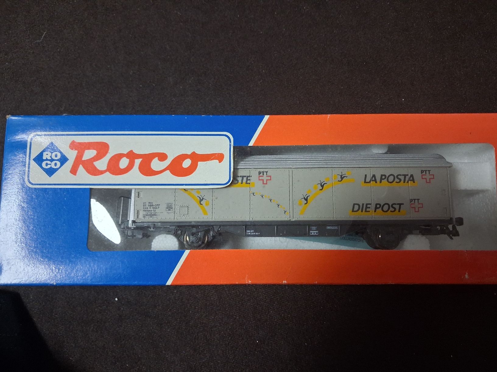 Roco Modellini di ferrovie: Roco Güterwagen SBB PTT La Posta Die Post  – Usato da Baden venduto da rumod01