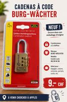 Cadenas à code Burg-Wächter 80 30 M neuf emballé