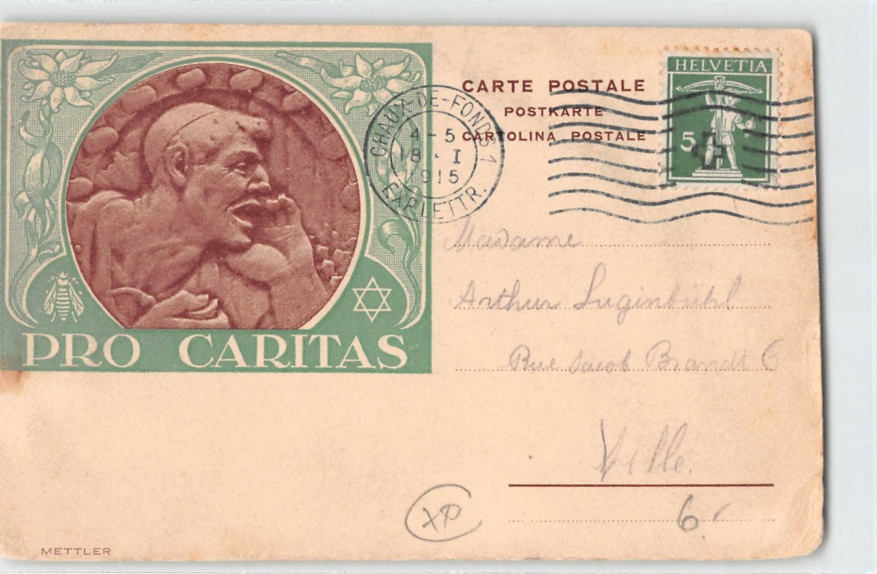 Cartes postales: PRO CARITAS - uralte Postkarte 1915 – D'occasion à Lufingen par TopAnsichtskarten