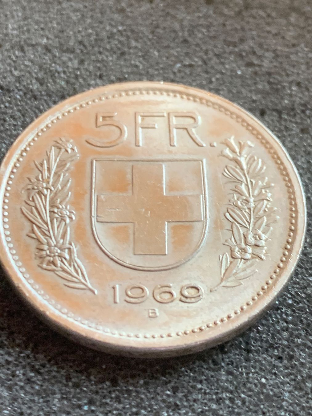 Alle Münzen: Pièce Suisse 5 Francs 1969 B -  argent – Gebraucht aus frasses von Claudeb00