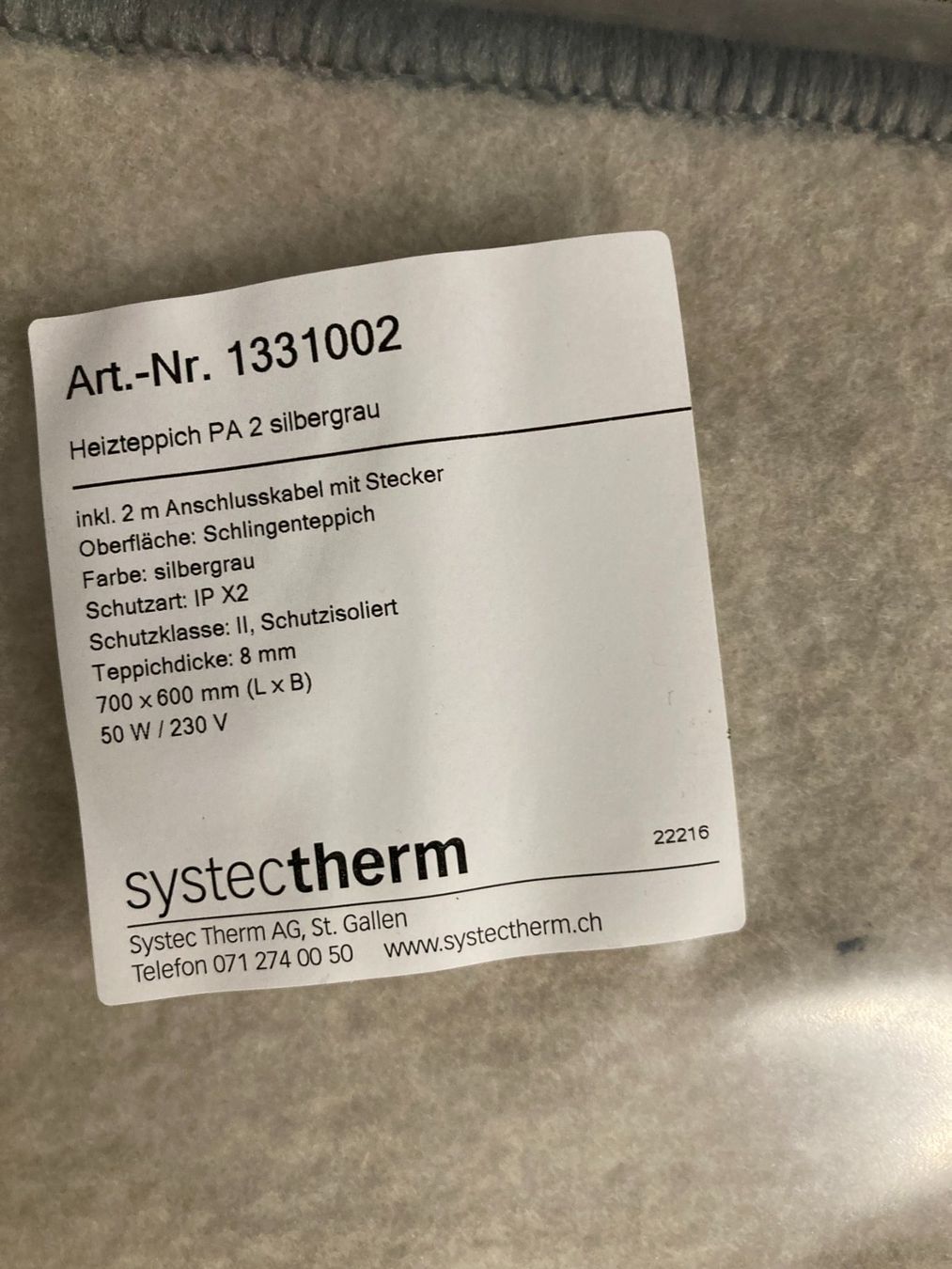 Radiatori: Heizteppich systectherm – Nuovo e nell'imballaggio originale da Bottighofen venduto da Haebs 4