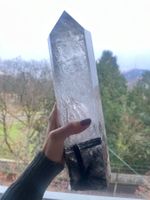 riesige Bergkristallspitze 3kg mit schwarzem Turmalin