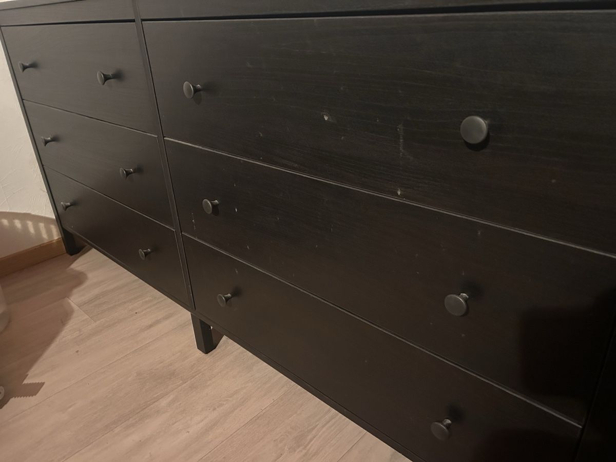 Ikea Cassettiere: Schwarze Kommode von Ikea mit sechs Schubladen – Usato da Birwinken venduto da Swissseller1408