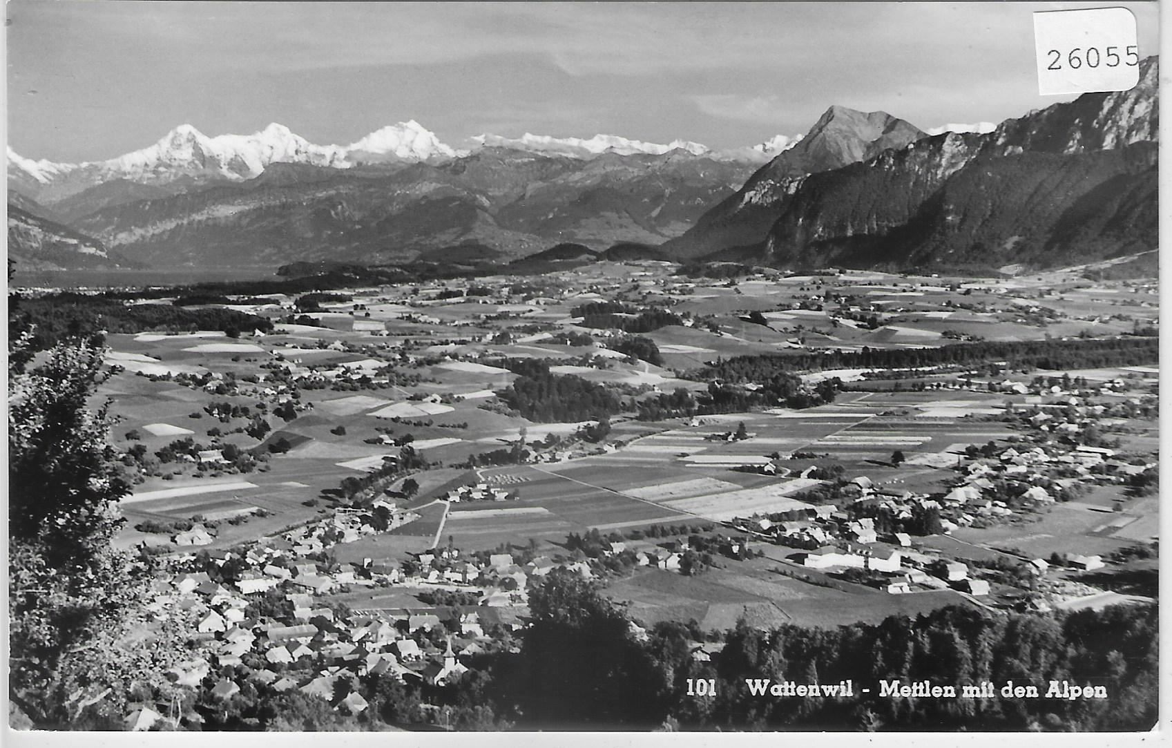 Cartoline postali: Wattenwil - Mettlen mit den Alpen – Antico da Ettingen venduto da Kartenplanet