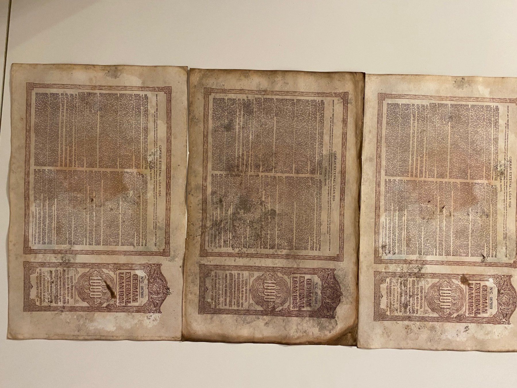 Banconote: German 1924 External Loan uncancelled bonds $1000 Dollars – Usato da Adliswil venduto da Gjilanasi04 1