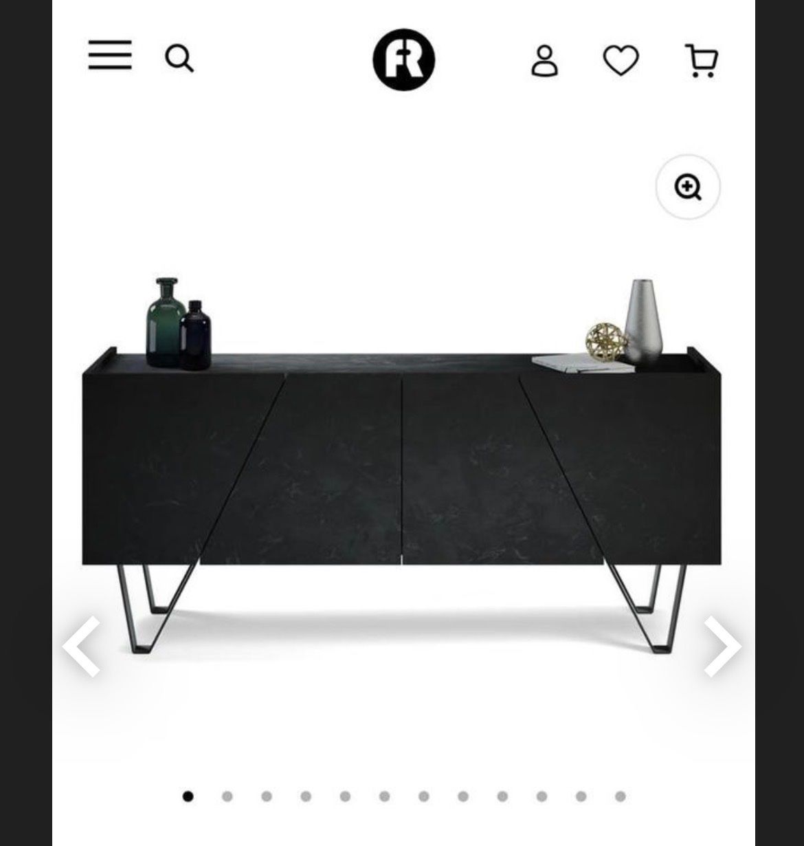 Credenze: Buffet  4 portes,  noir, pieds design – Usato da Biel/Bienne venduto da Betty74 1