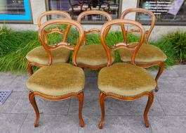 Fünf antike Stühle Louis Philippe aus Nussbaumholz MA357