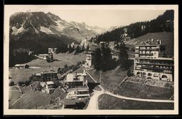 AK Arosa, Ortsansicht aus der Vogelschau
