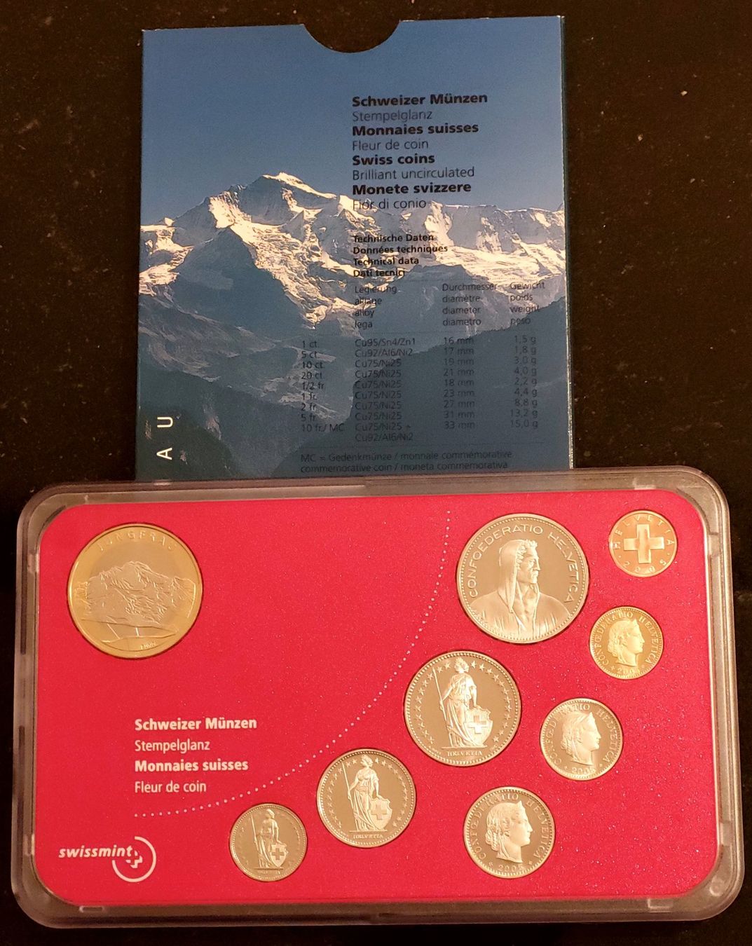 Tutti le monete: Münzsatz Schweiz 2005 stgl – Nuovo e nell'imballaggio originale da Arch venduto da moneyswiss 1