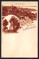 Litho Neuchâtel, Statue David de Pury, 
