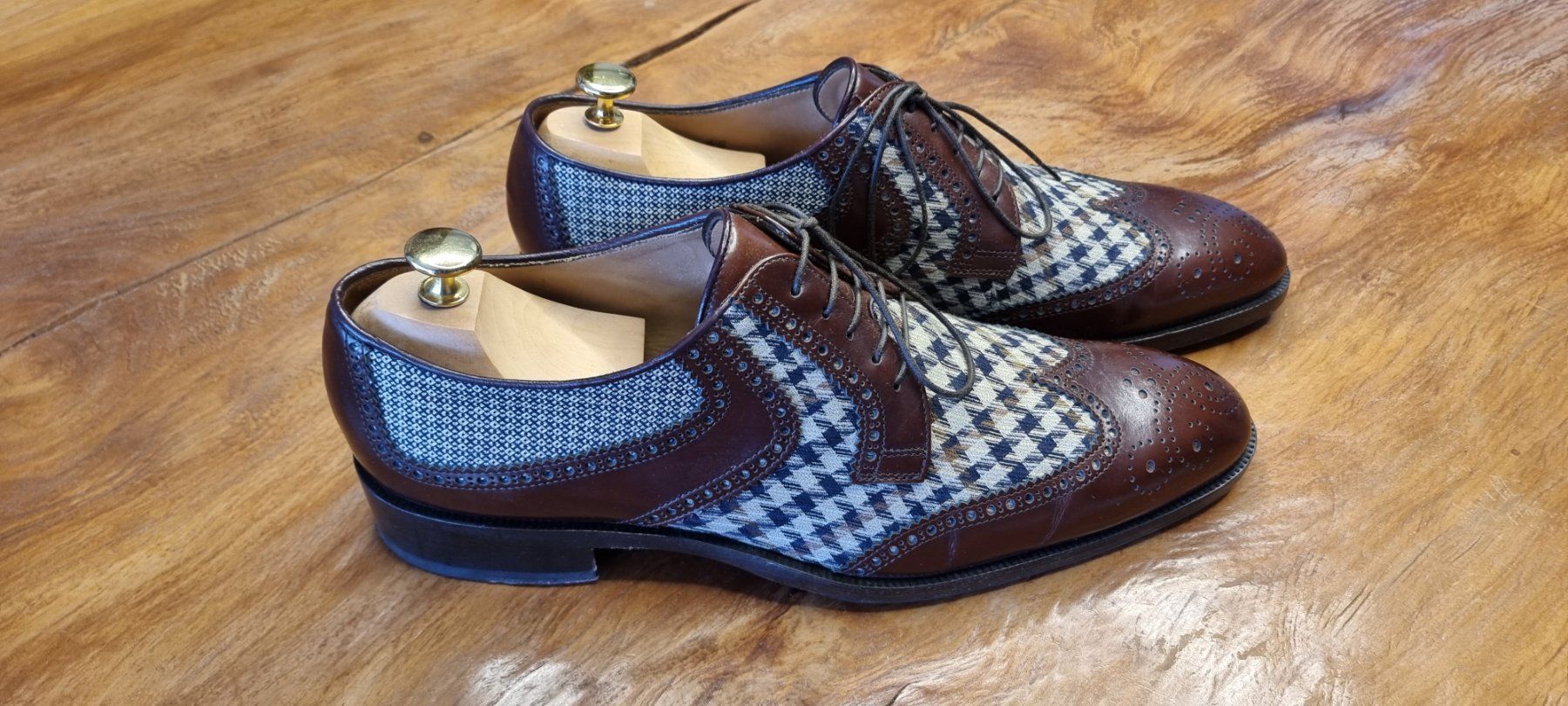 Etro Scarpe da uomo: ETRO Gr.45 Budapester Tweed Braun/Blau – Usato da Walchwil venduto da POLAR 1
