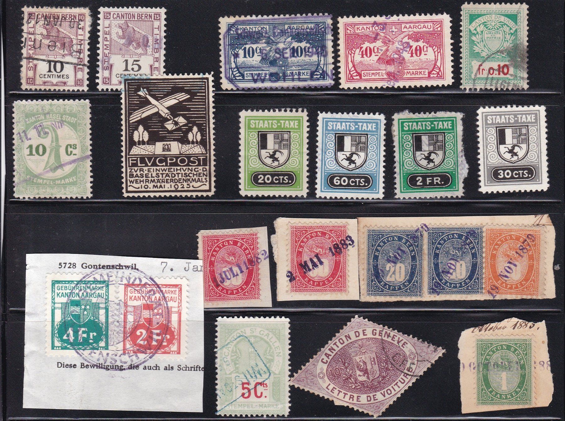 Alle Briefmarken: CH Fiskalmarken, Vignetten – Gebraucht aus Münchwilen AG von Nesar