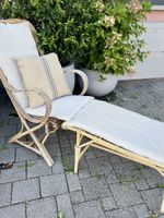 Liegestuhl Bambus Rattan mit Fusserweiterung