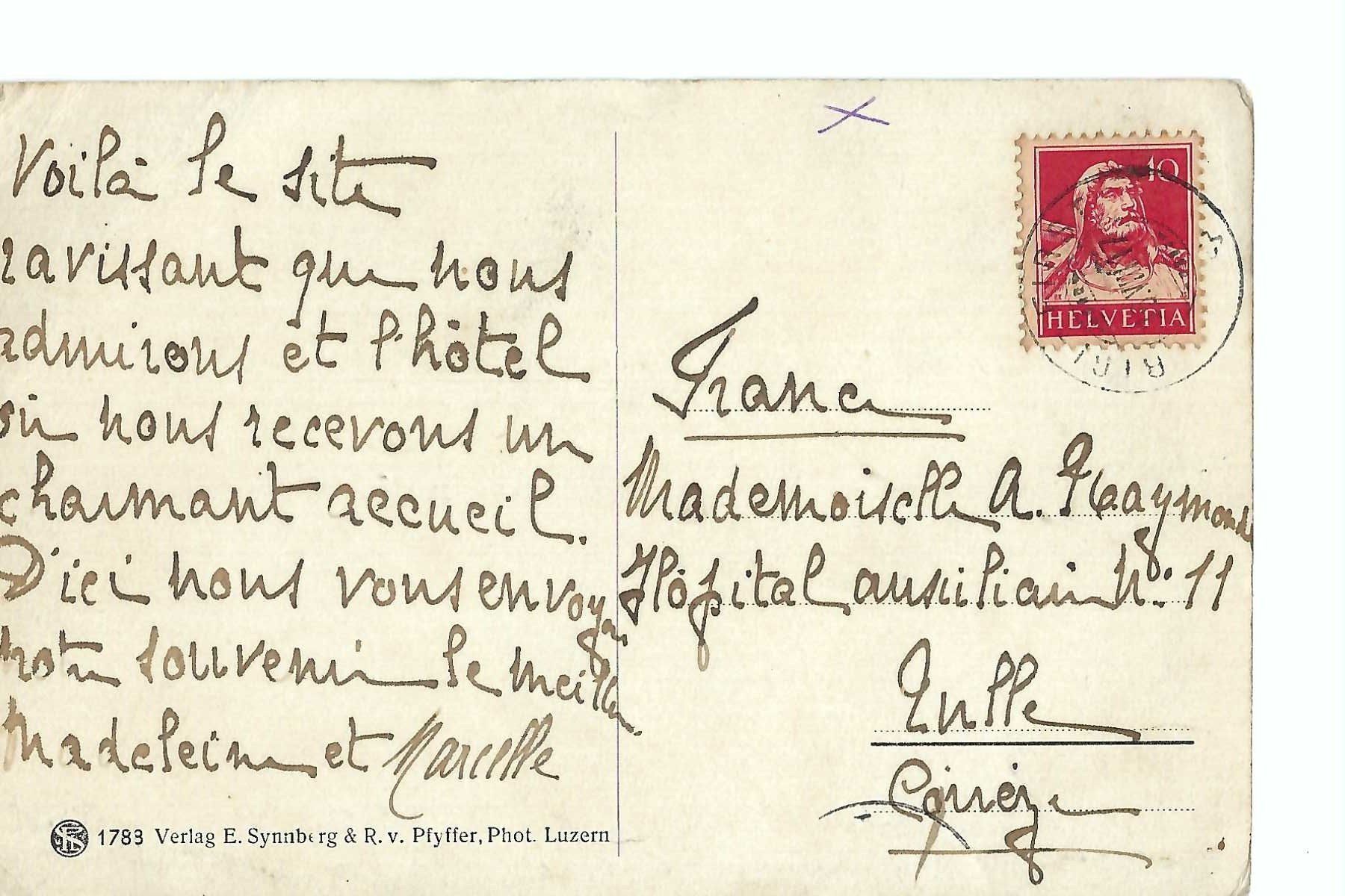 Cartoline postali: Rigi-First mit Hotel,  1917 – Usato da Thun venduto da 44wart 1