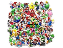 50 SUPER MARIO STICKER - WASSERFEST - AUFKLEBER - YOSHI