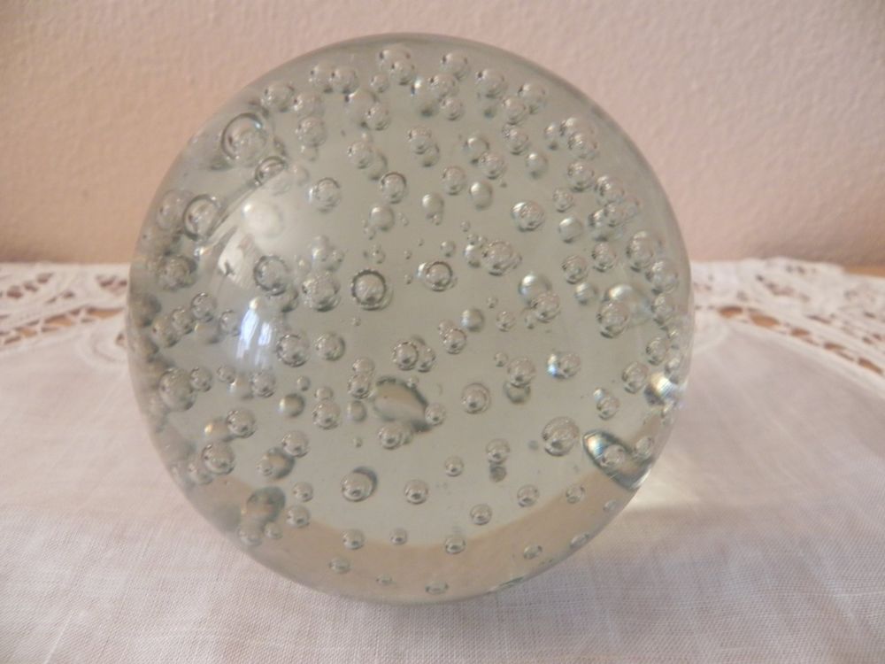 Briefbeschwerer Glas Kugel 9cm - Grün-schlam-graue Tischdekoration & Dekoartikel