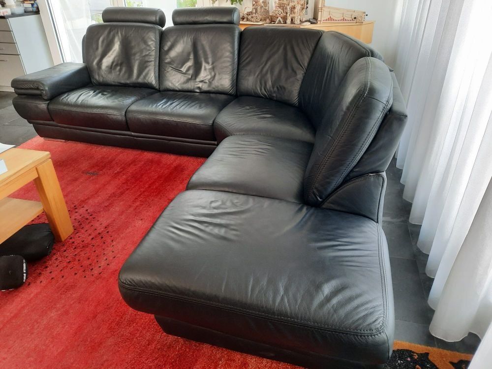 Divani: Echtleder Ecksofa schwarz – Usato da Watt venduto da Deschnaegg