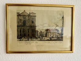 Carl Schütz, Schottenkirche, Wien, gold gerahmt, Rarität!