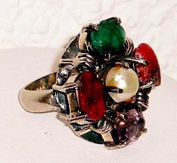Anelli: Ring mit Edelsteinen und Perle 925 Silber – Nuovo (secondo la descrizione) da Zürich venduto da benedikt12 7