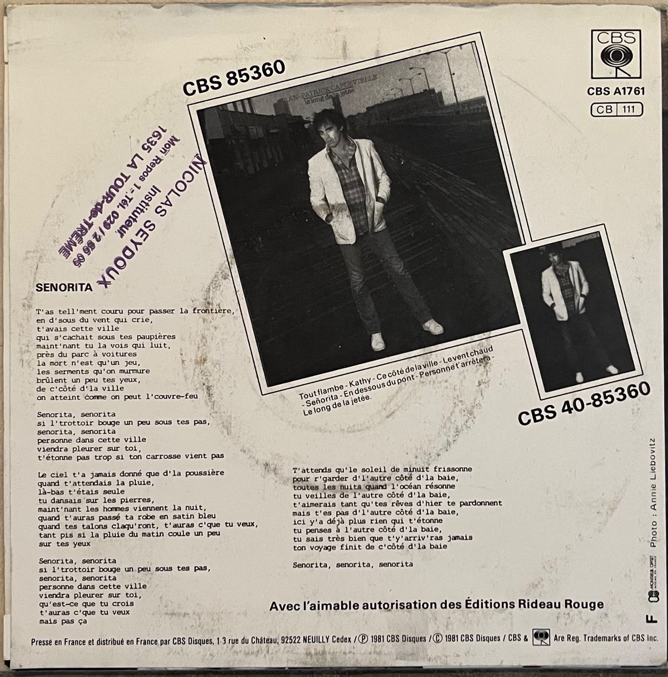 Schallplatten: JEAN-PATRICK CAPDEVIELLE - SENORITA – Gebraucht aus Bussigny von vinyl-pas-cher 1