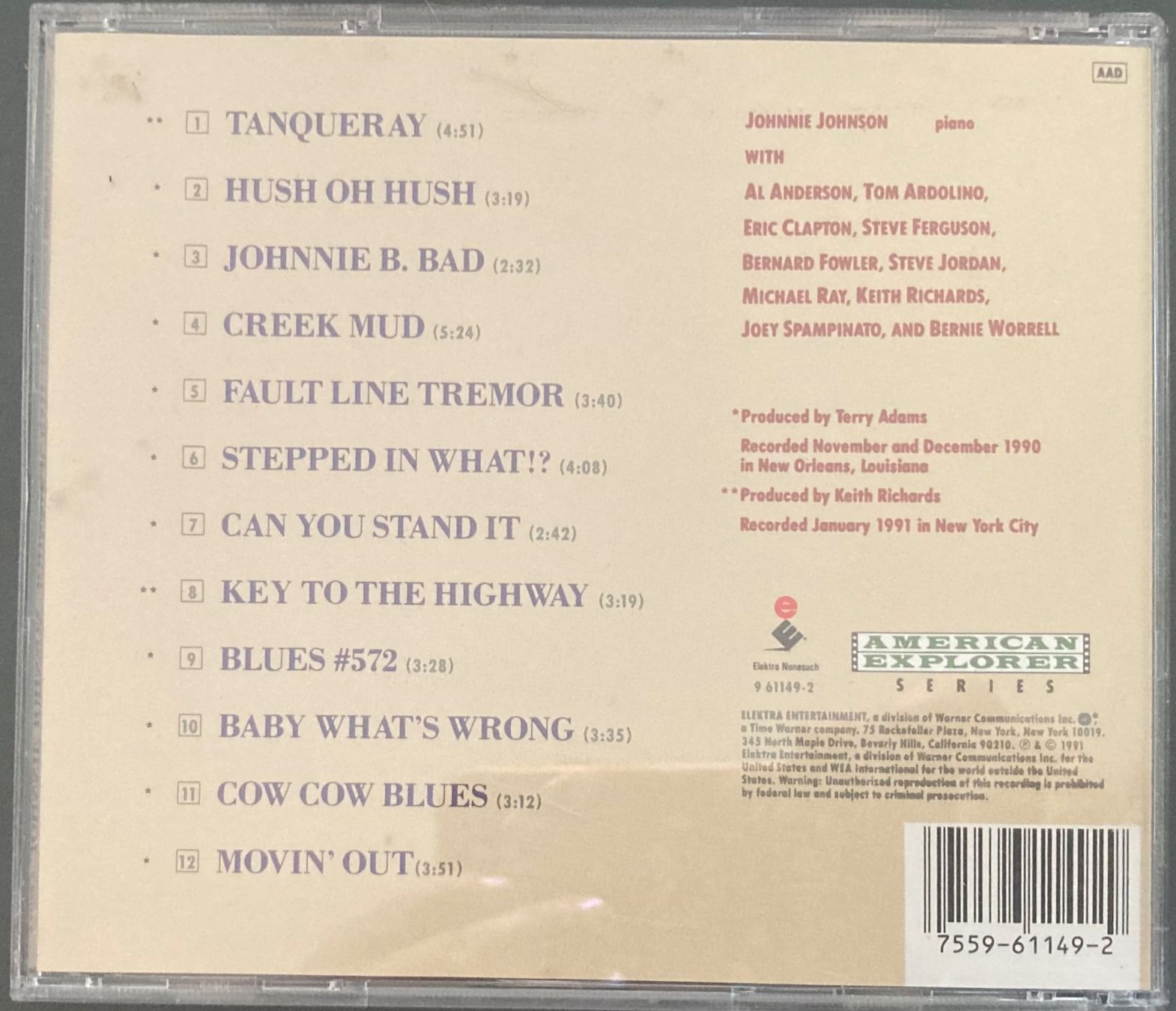 CDs: JOHNNIE JOHNSON - JOHNNIE B. BAD – D'occasion à Poliez-Pittet par Newtown-Records 1