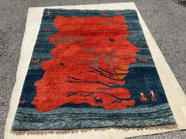 Gabbeh 175x145cm Teppich handgeknüpft sauber