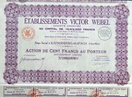 Etablissements Victor Weibel SA, Kaysersberg-Alspach - 1930