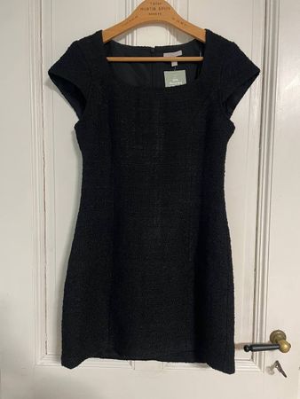 H&M robe noire doublée, zip dos, taille 38 (neuve)