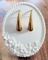 Ohrstecker goldfarben, Tropfenform 