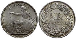 1/2 Franken 1851 A (g)