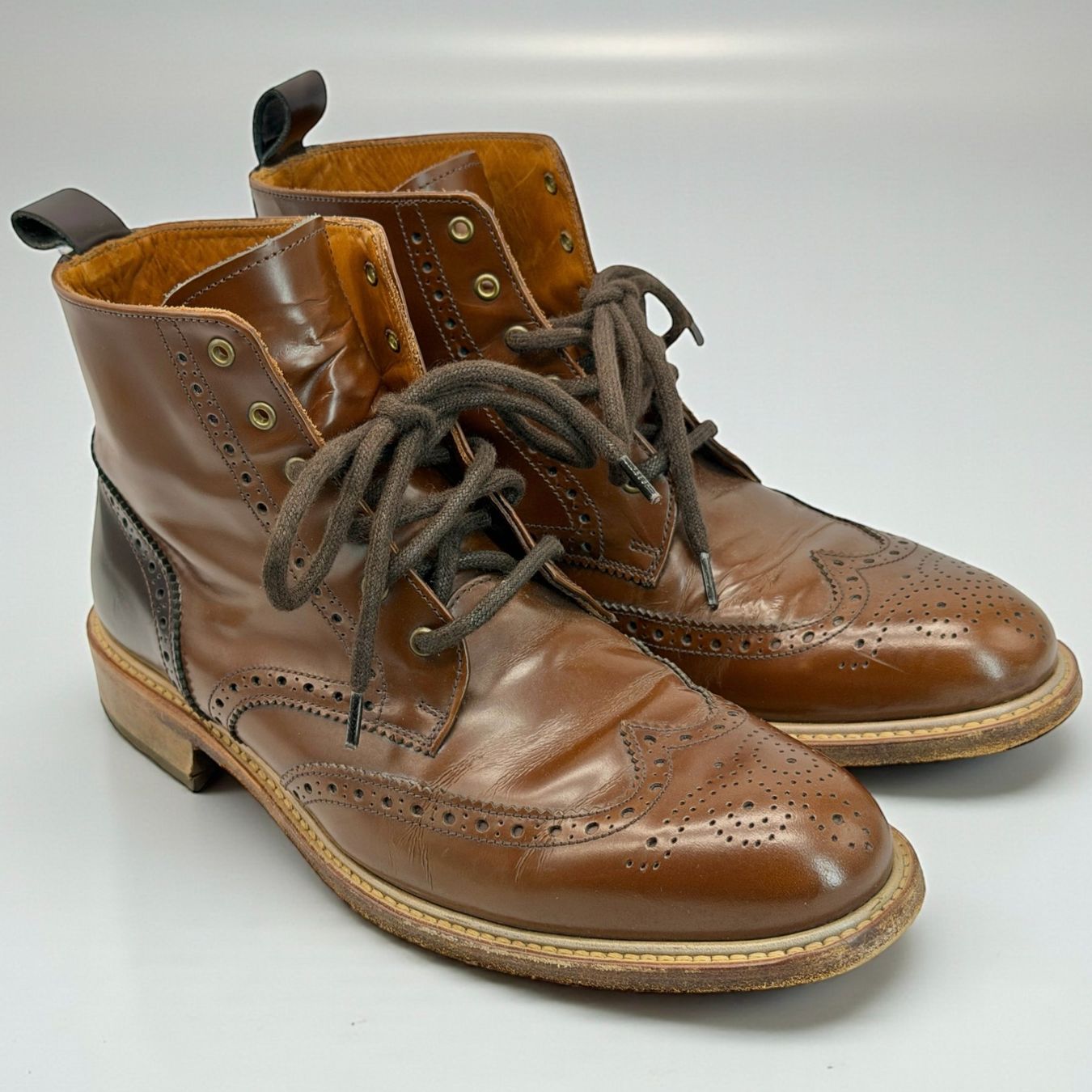 Navyboot Scarpe da donna: Bottines Navyboot en cuir marron. Pointure 41 – Usato da Morges venduto da objetsdepoque