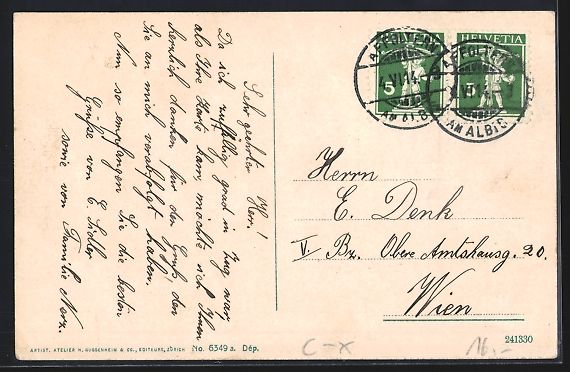 Cartoline postali: Affoltern a. A., Zürcher Kantonalbank – Usato da Berlin venduto da bartko-reher 1