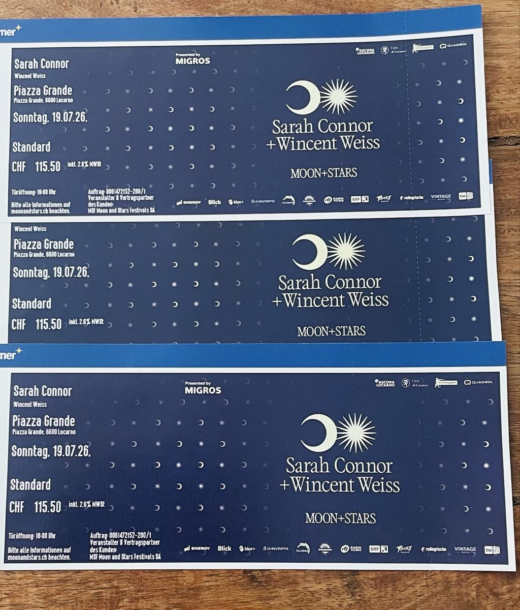 Tickets: Sarah Connor Tickets | Moon & Stars – Neu (gemäss Beschreibung) aus Bützberg von nyffelerka