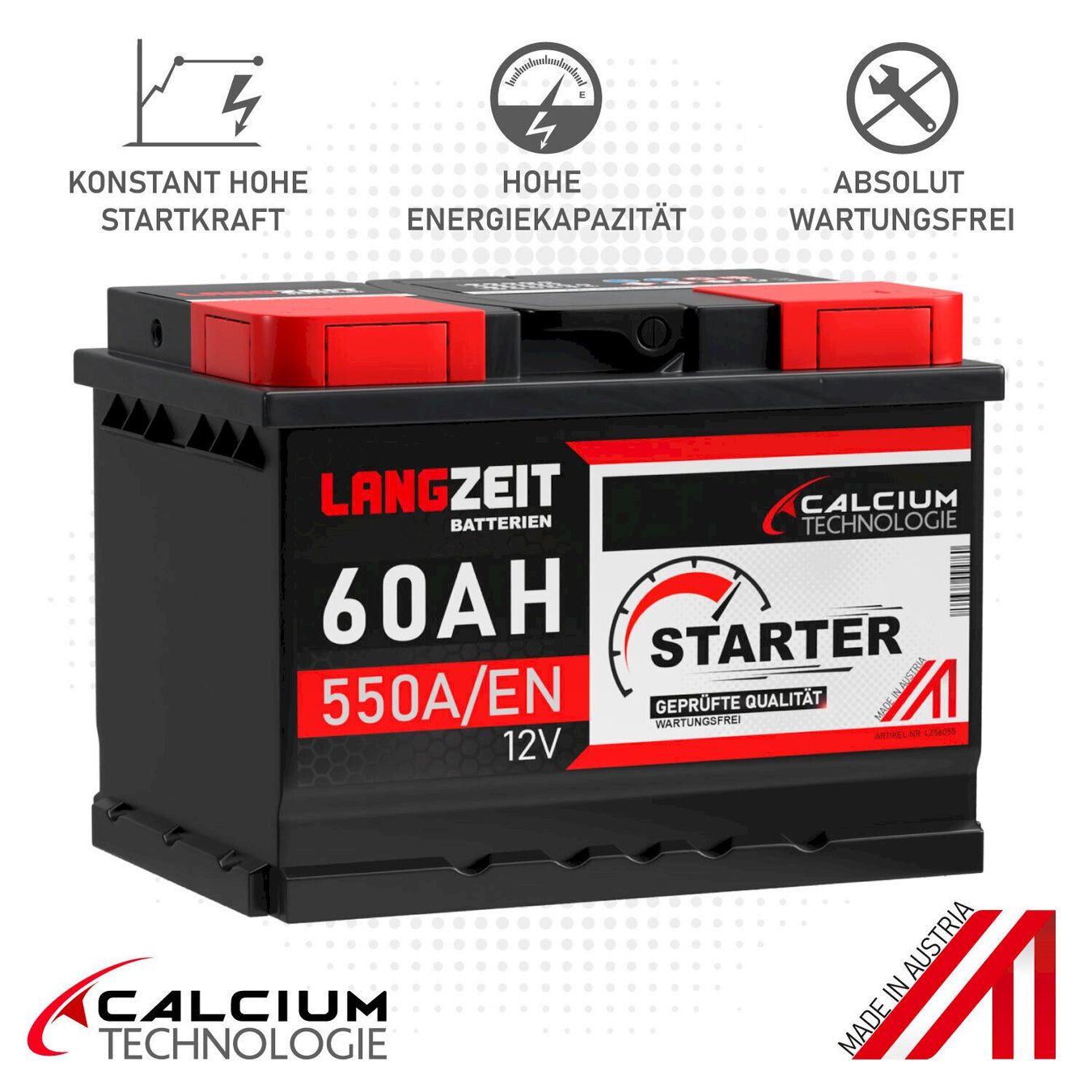 Batterie: LANGZEIT Autobatterie 12V 60Ah – Nuovo e nell'imballaggio originale da Bottighofen venduto da zaap 2
