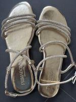 Sandaletten mit Strass Gold , NEU