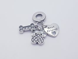Charm Pfote Knochen (925 Sterling Silber)