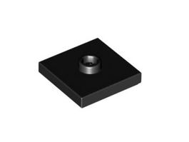 LEGO - 100x Black Plate 2x2 with Jumper - 87580 - NEW