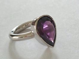 Silberring 925 mit Amethyst Zirkon, prachtvoll & elegant-Neu