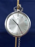 Vintage, sehr flache ZENITH Taschenuhr, Edelstahl