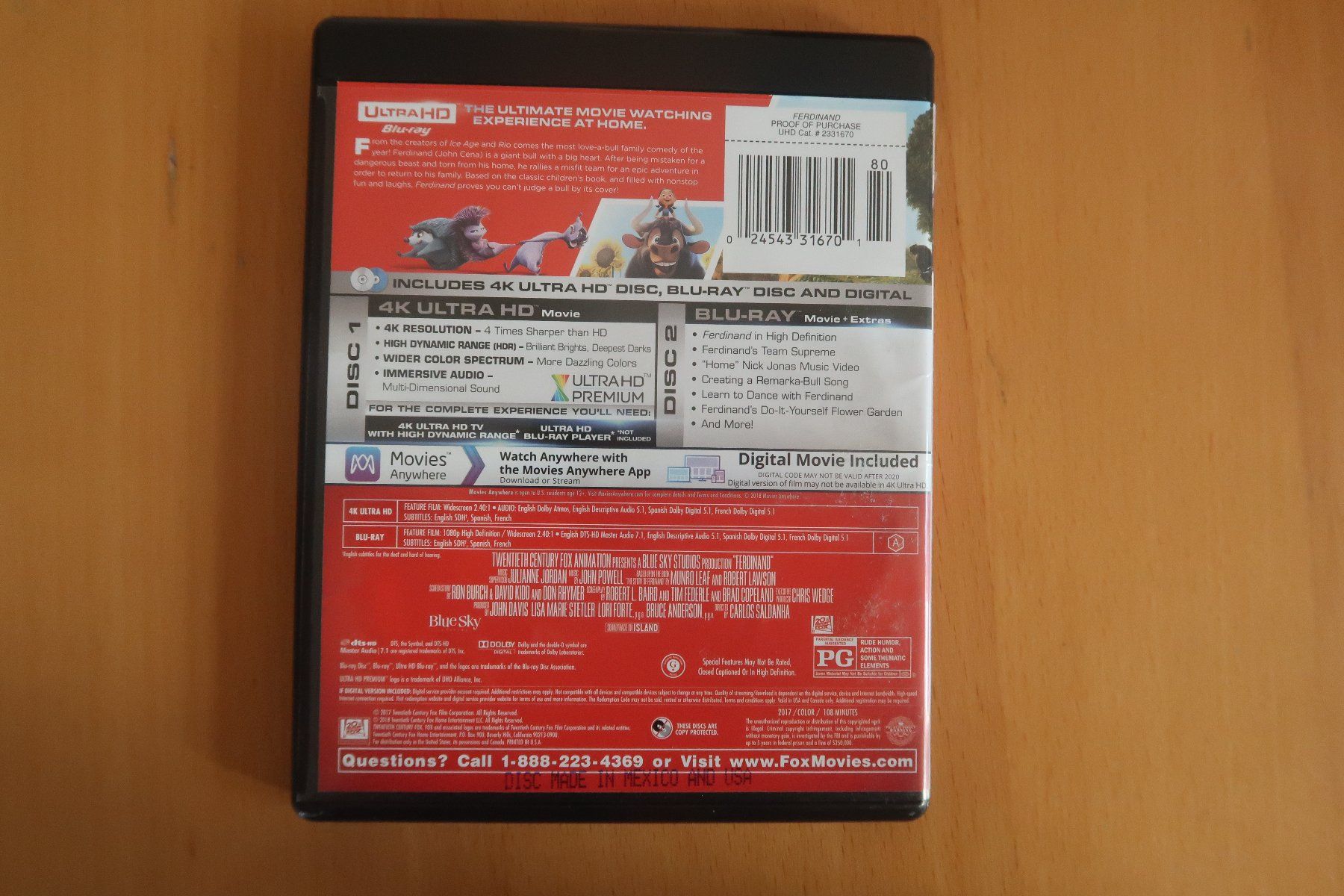 Tutti i DVDs: 4K Blu-ray FERDINAND       Français Anglais – Usato da Porrentruy venduto da tupatup 3
