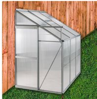 Alu Anlehn-Gewächshaus Treibhaus 190x126x125/203cm