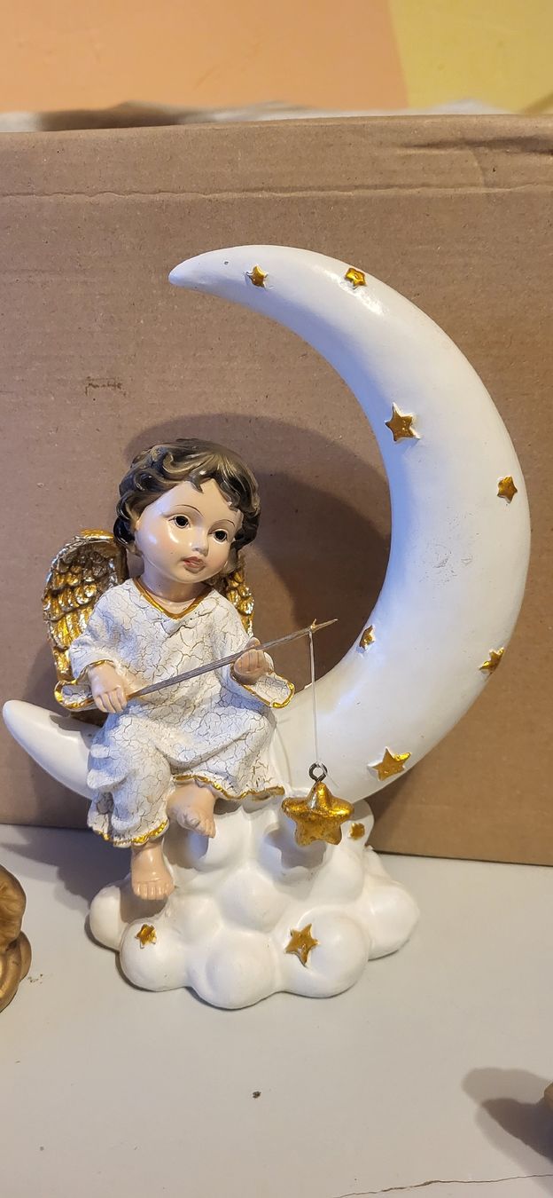 Statuette: Engelsammlung mit Goldfarben 4 Engel – Usato da Schweizersholz venduto da fuchs06 2