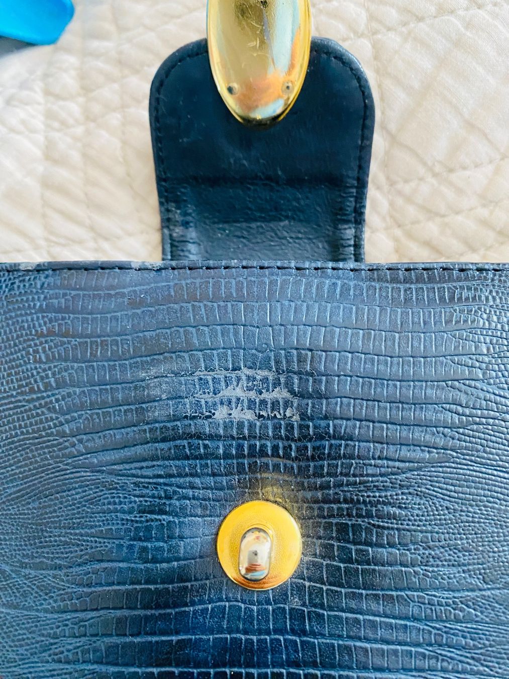 Borse da donna: Pochette en cuir blue marine – Usato da Clarens venduto da Piluka 5