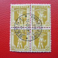1907: Nr.101, Viererblock von BERN (ideal-O) Kat: 350.-